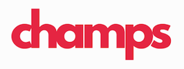 Champs Logo, red bolded font.